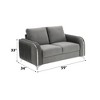 TiramisuBest Gray Velvet Loveseat, Plush Upholstered Sofa for Living Room or Bedroom - 3 of 4