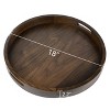 KINWELL Round Black Walnut Wood Serving Tray Ottoman Tray with Handles - 4 of 4