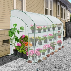 EAGLE PEAK 3 Tier Lean to Portable Greenhouse, Heavy-Duty Garden with Wire Shelves, 2 Roll-Up Zipper Doors - 1 of 4