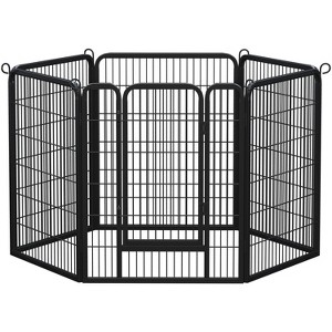 Yaheetech 6 Panels Dog Playpen Metal Pet Playpen, Black - 1 of 4