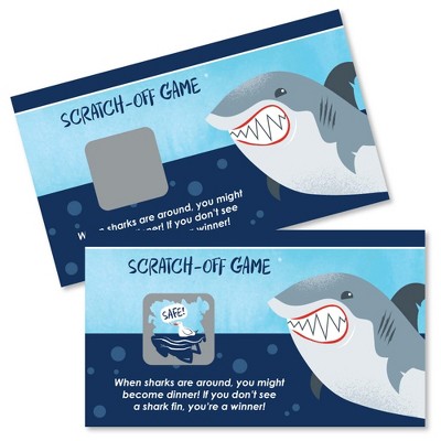 Big Dot of Happiness Shark Zone - Jawsome Shark Viewing Week Party or Birthday Party Game Scratch Off Cards - 22 Count