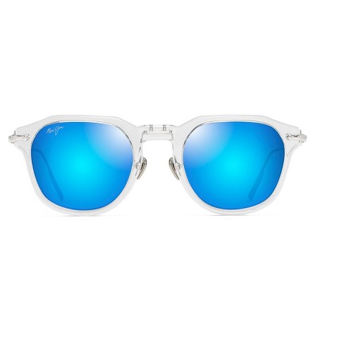 White frame clearance blue lens sunglasses