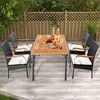 MOEPISY Set of 2 Outdoor PE Wicker Chair with Acacia Wood Armrests - 3 of 4