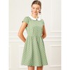 INSPIRE CHIC Women's Peter Pan Collar Short Sleeves Contrast A-Line Polka Dots Dress - 2 of 4
