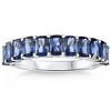 Pompeii3 2.50Ct Blue Sapphire Wedding Anniversary Ring Stackable 14k White Gold Band - 4 of 4