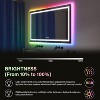 RGB LED Bathroom Mirror, Dimmable Front & Backlit Vanity Mirror, Anti-Fog, Shatterproof, IP54 Waterproof, Memory, Wall-Mounted Over Sink - 3 of 4