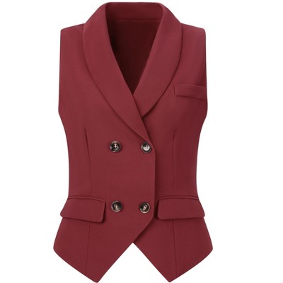 Allegra K Women's Lapel Collar Dressy Versatile Racerback Waistcoat Suit  Vest : Target