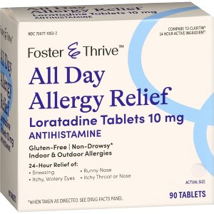 Foster & Thrive Allergy Relief Loratadine Tablets, 10 Count - 1 of 3