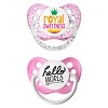 Ulubulu Pacifiers Royal Sweetness & Hello World with Chevron Pacifier Clip - 6-18 Months - 3pk - 2 of 4