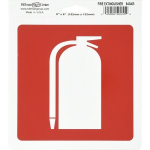 Hillman English Red/White Fire Extinguisher Sign 6 in. H X 6 in. W - Case of 6 - 1 of 1