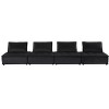 Anna 160" Black Polyester 4-Seater Modular Sofa - 2 of 4