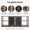 TV Stand for 70 Inch TV, Industrial Entermainment Center with Storage Cabinet & 2 Mesh Doors, Wood Rustic TV Console - 3 of 4