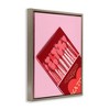 Stupell Industries Pink Heart Shaped Matches Black Framed Floater Canvas Wall Art - 3 of 4