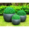 Rosemead Home & Garden, Inc. 20" Set of 3 Kante Lightweight Outdoor Concrete Planter Charcoal Black - 2 of 4
