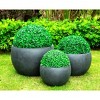 Rosemead Home & Garden, Inc. 20 Set Of 3 Kante Lightweight Outdoor  Concrete Planter Charcoal Black : Target