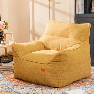 Hooseng Bean Bag Chair with Filler, Big Floor Sofa with Tufted Soft Armrests & Side Pocket, Premium Lazy Sofa for Adults, Living room, Bedroom, Dorm - 1 of 4
