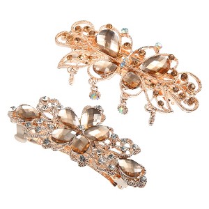 Unique Bargains Women's Sparkly Bling Rhinestones Hair Clips Barrettes Hairpin 2 Pcs - 1 of 4