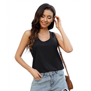Clearlove Women's Sleeveless Workout Shirts Exercise Running Tank Tops Active Gym Tops - 1 of 4