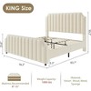 Velvet Upholstered Platform Bed Frame with 50.2" Headboard, Vertical Channel Tufted Design, Nailhead Trim and Footboard, No Box Spring Required. - 2 of 4
