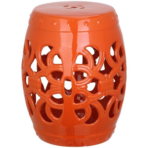 Imperial Vine Ceramic Garden Stool - Orange - Safavieh. : Target