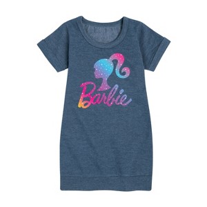 - Barbie - Holidays & Christmas Graphic Short Sleeve Fleece Dress - 1 of 4
