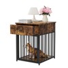 VisioGear Dog Crate, Decorative Dog Kennel with Drawer, Indoor Pet Crate End Table for Small Dog, Brown, 22.9"*19.7"*27.2" - 2 of 4