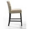 Set of 2 Beige Fabric Counter Height Chairs with Black Finish Legs - 3 of 4