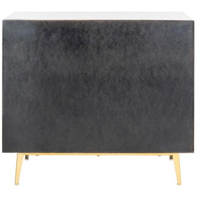 Katia White Wash and Gold 3-Drawer Transitional Chest