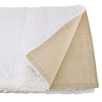 White Polyester Sherpa Design Table Runner, 12" x 15"