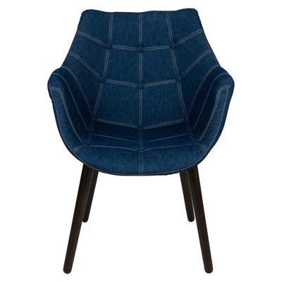 Milburn Barrel Accent Chair in Denim Blue with Beech Wood Legs