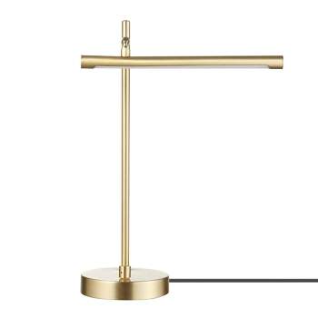 15" West Desk Lamp with Dimmer Rotary Switch (Includes LED Light Bulb) Matte Brass - Globe Electric
