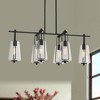 Possini Euro Design Wexford Black Island Linear Pendant Chandelier 36 1/2" Wide Modern Clear Glass 6-Light Fixture for Dining Room - 2 of 4