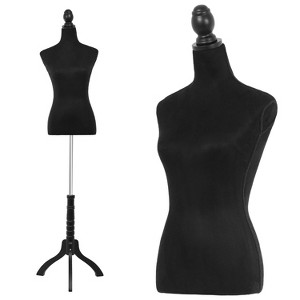 FDW Female Mannequin 53-67 Inch Adjustable Mannequin Torso Dress Form with Realistic Female Body Shape & Stand Wood Base - 1 of 4