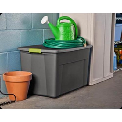 Sterilite 35 Gallon Blue Stackable Storage Tote Box with Latching Lid