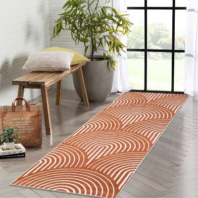 Washable Area Rug Modern Abstract Low Pile Non Slip Stain Resistant Foldable Carpet for Living Room Bedroom Study Room
