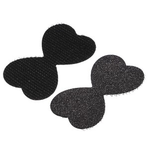 Unique Bargains Women's Heart Shape Magic Tapes Hair Pads Black 2 Pcs - 1 of 4