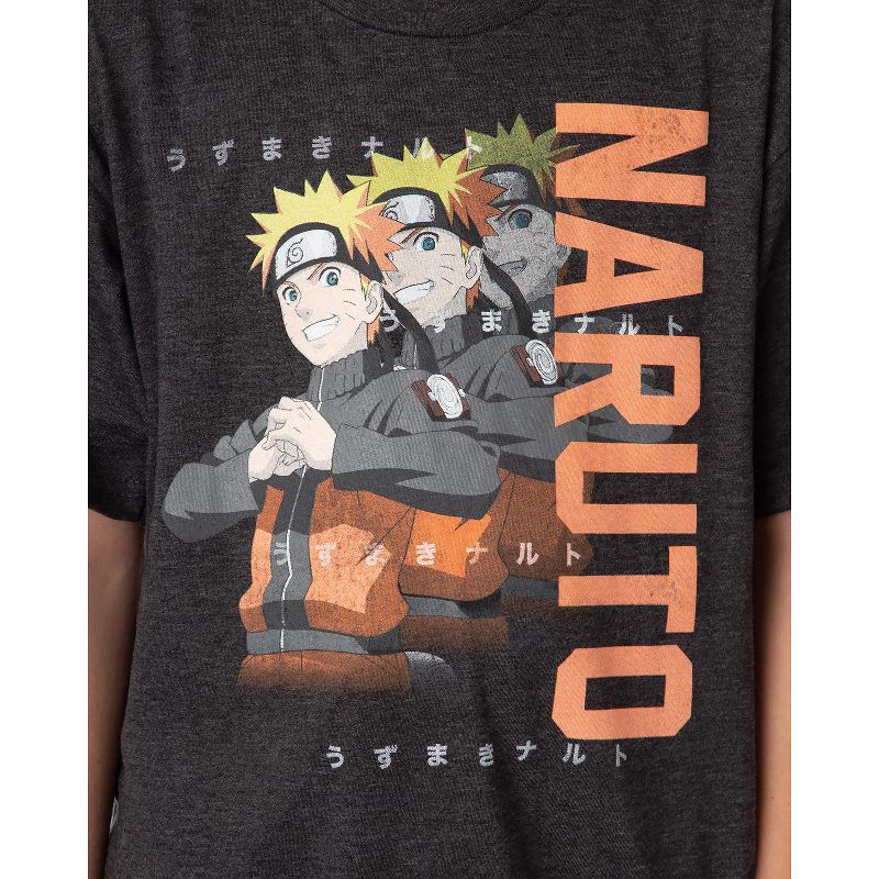 Naruto Shippuden Boys' Anime Manga Triple Character Youth Kids T-Shirt, 2 of 5