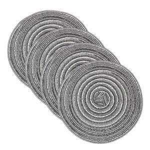 Unique Bargains Woven Braided Washable Decorative Round Placemat 4 Pcs - 1 of 4