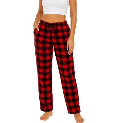 ADR Women's Soft Warm Fleece Pajama Pants, Long Lounge Bottoms