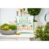 C&F Home 10" x 10" St. Patrick's Day "Part Irish All Trouble" Embroidered  Small/Petite Accent Throw Pillow - 2 of 4