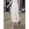 INSPIRE CHIC Women's Flowy Floral Summer Elastic High Waisted Side Slit Casual A-Line Maxi Skirts - 4 of 4