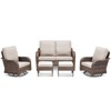 Buenhomino 5 Piece Patio Furniture Set, Wicker Patio Conversation Sets with Swivel Chairs, Outdoor Loveseat Sofa Sets with 2 Ottomans for Backyard - 2 of 4