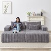 KWPZQEB 87" Sectional Lounge Chaise, Cloud Plush Loveseat, Corduroy Upholstered Boneless Sofa Bed with Deep Seat & 2 Pillows, No Assembly Required - 2 of 4