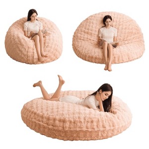 MAXYOYO 3 in 1 Giant Bean Bag Chair for Adult, High-Density Foam Filling, Convertible Sofa Bed, Beige - 1 of 4