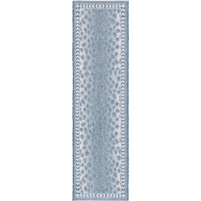 Courtyard Cy8100 Power Loomed Indoor/outdoor Runner Rug - Blue/ivory ...