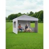 10x10 Pop Up Canopy with Removable 4 Sidewalls - Easy Up Camping Tent with One Button Push Setup for Deck, Garden, Sports, Beach, Party - 2 of 4