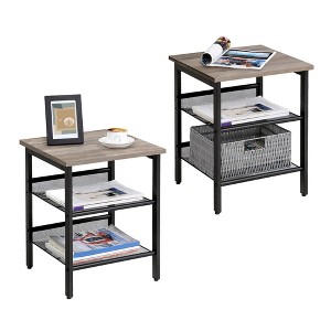 Nightstand,  Side Tables, End Tables with Adjustable Mesh Shelves - 1 of 4