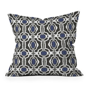 16"x16" Deny Designs Mirimo Boke Outdoor Throw Pillow Black/Indigo: Abstract Design, Polyester Fill, Square Shape - 1 of 4