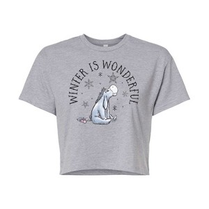 Women's - Winnie the Pooh - Eeyore Winter Is Wonderful Christmas Cropped Graphic T-Shirt - 1 of 4