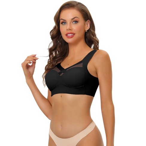 Allegra K Women's Push Up Minimizer Full Coverage Mesh Wirefree